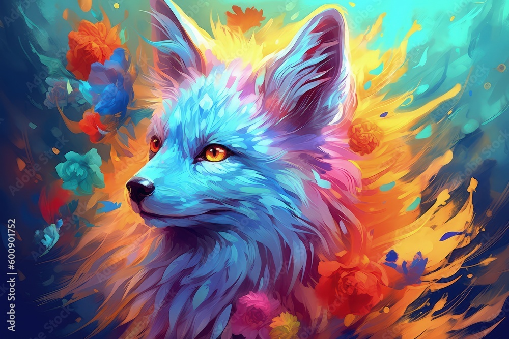 Animal abstract pattern hd wallpaper, bright colorful style, ai generative