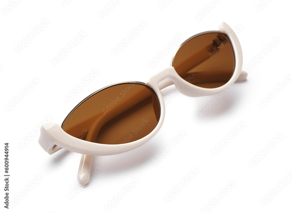 Stylish sunglasses isolated on white background