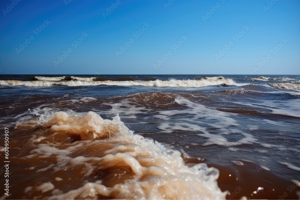 serene beach with crystal clear blue ocean water and white sand Generative AI