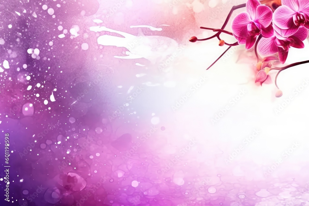 vibrant pink flower blossom against a deep purple backdrop Generative AI