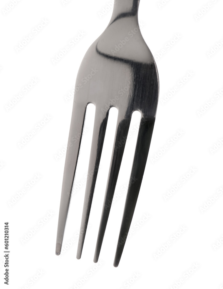 Stainless steel fork isolated on white background