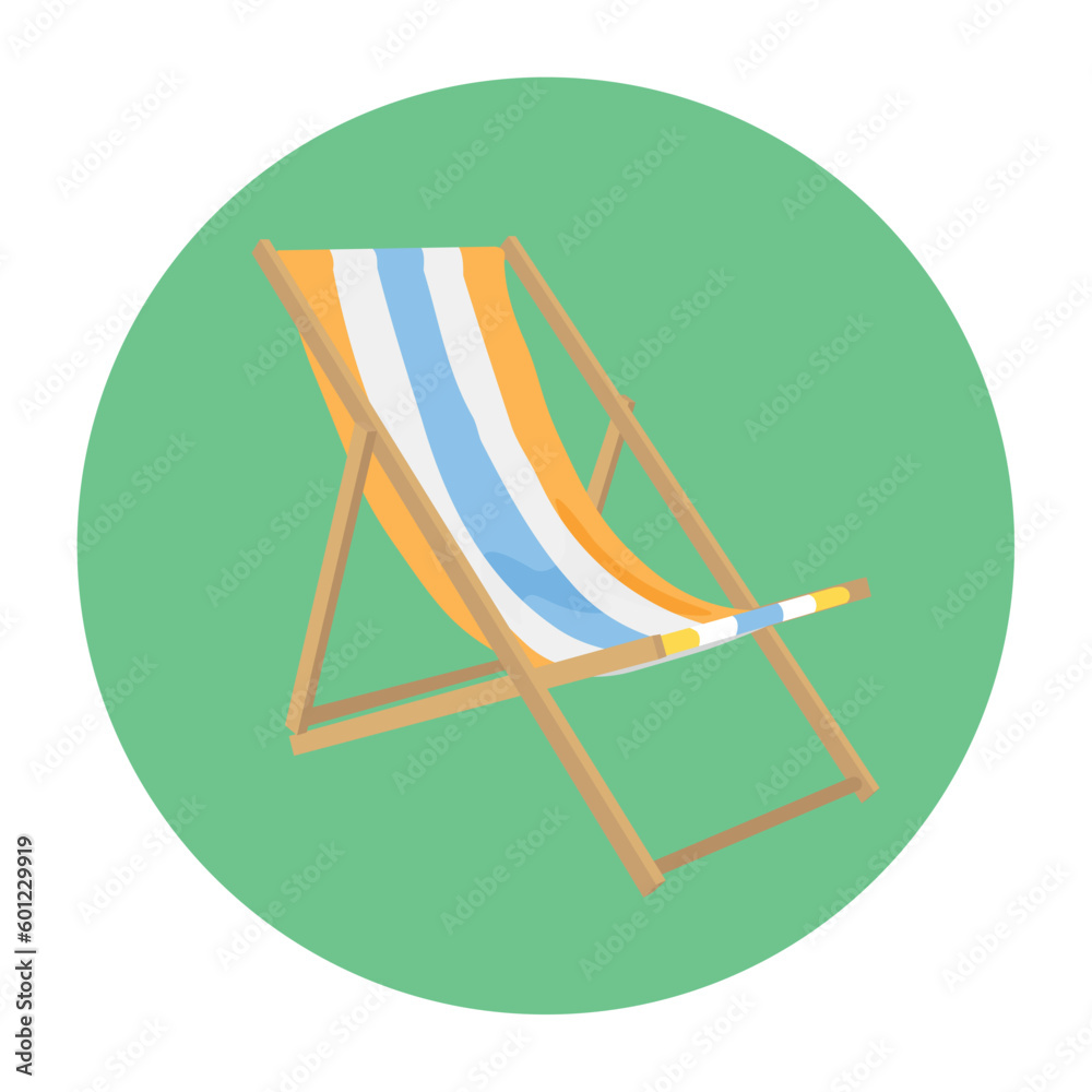 Beach chair on white background