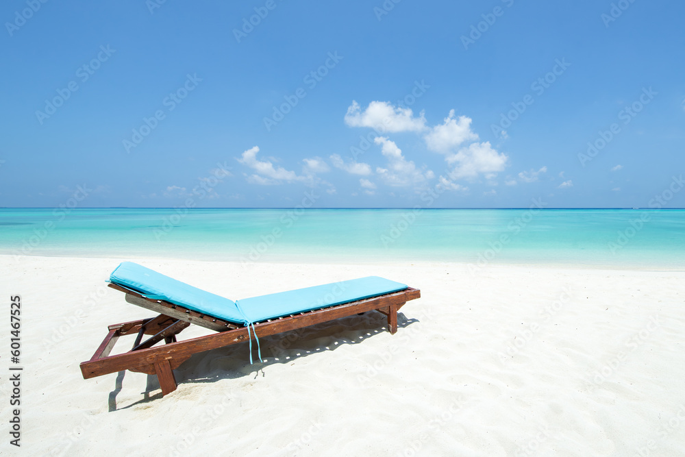 Summer vacation on a tropical island with beach chair