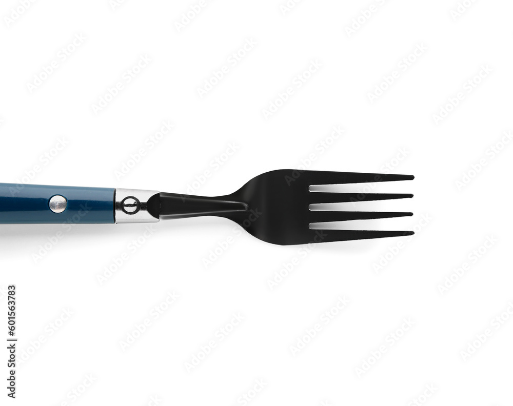 Stainless steel fork isolated on white background