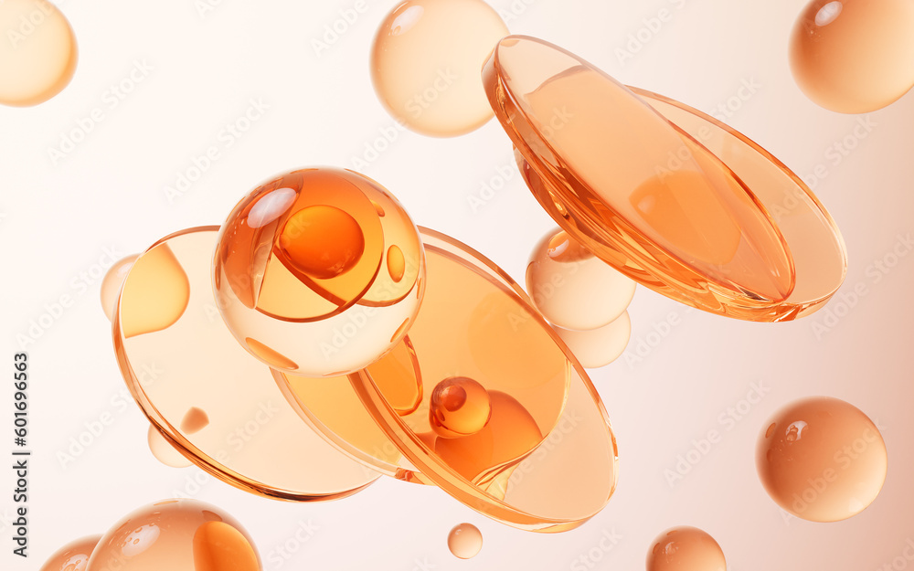 Transparent geometry glass background, 3d rendering.