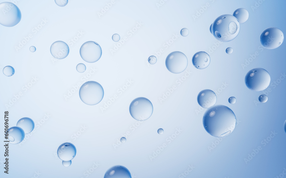 Blue water drop background, 3d rendering.