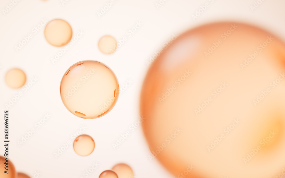 Golden water drop background, 3d rendering.