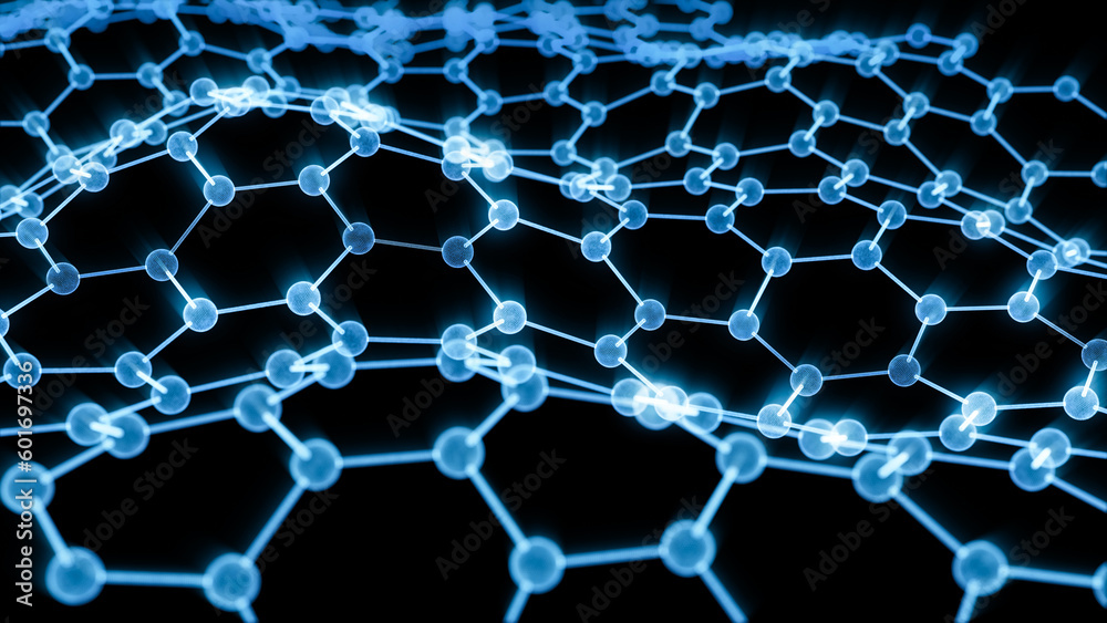 Glowing hexagonal structure, 3d rendering.