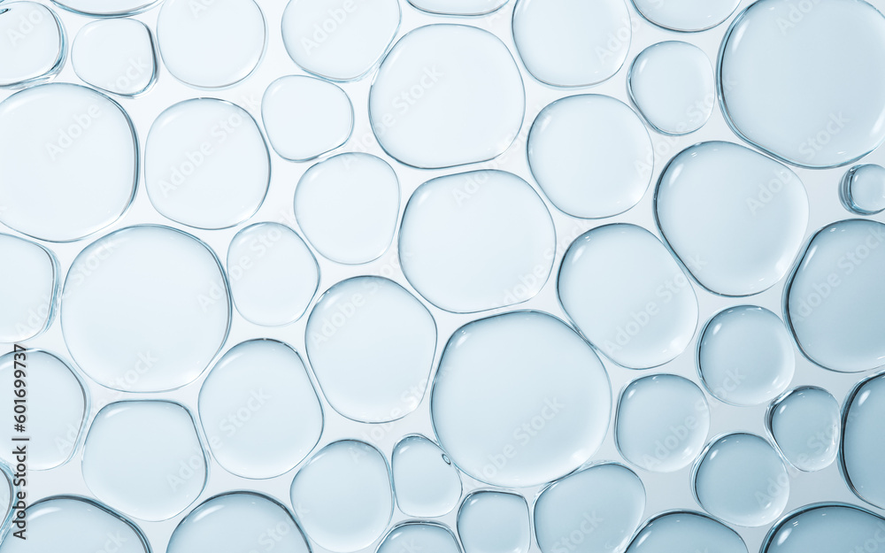 Transparent glass bubbles background, 3d rendering.