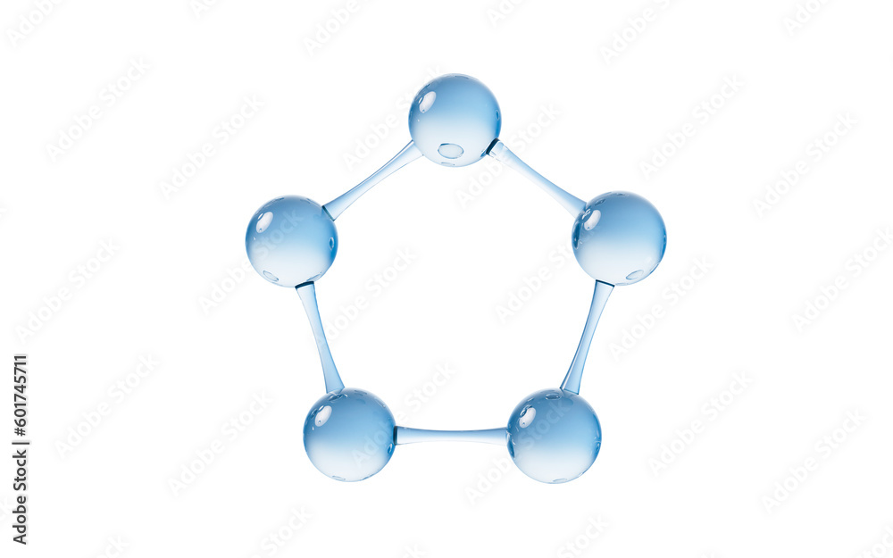 Molecule with biology and chemical concept, 3d rendering.