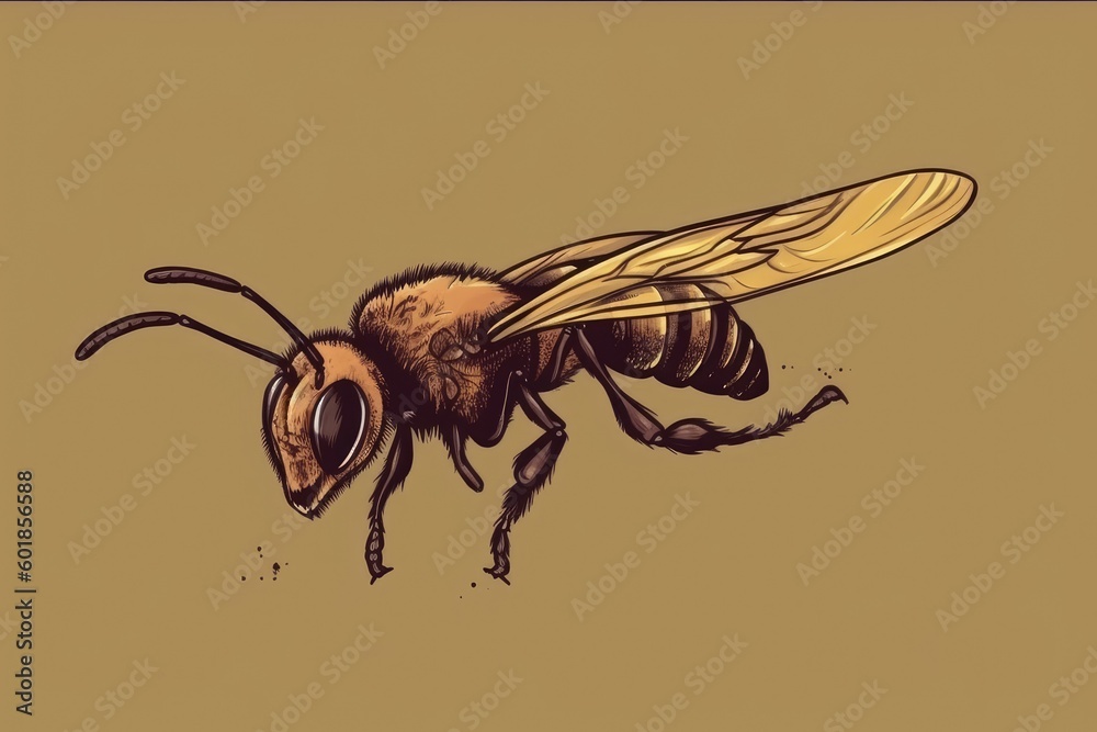 bee on a brown background Generative AI