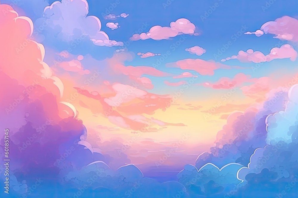 colorful sunset with clouds in the sky Generative AI