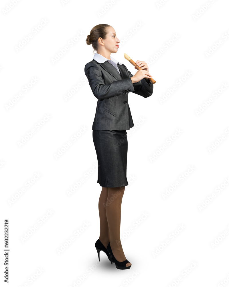 Business woman with flute