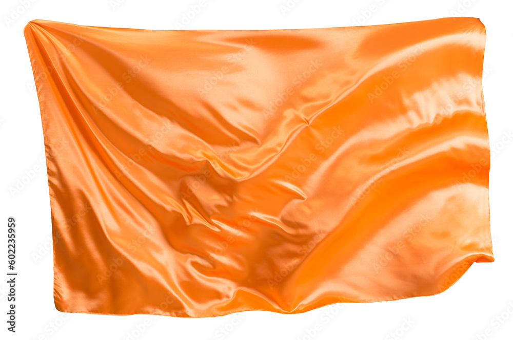 Orange cloth flutters