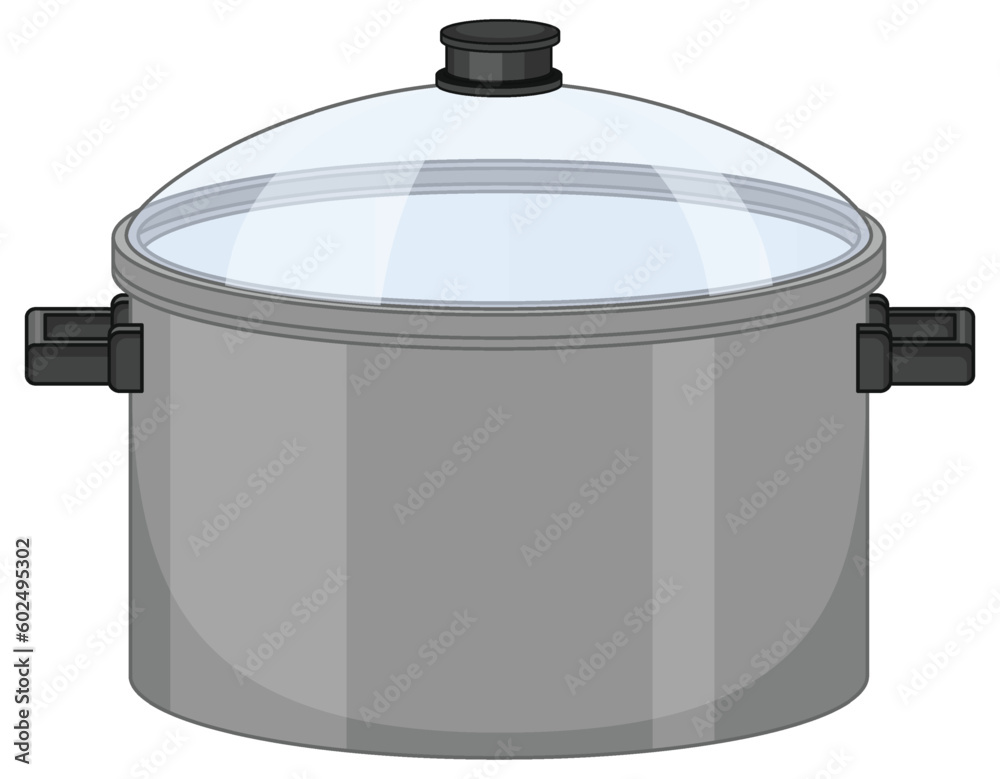 A pot with lid on white background