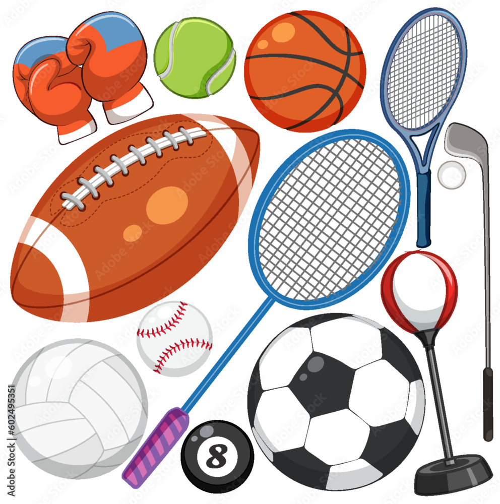 Sports Objects Collection in Vector