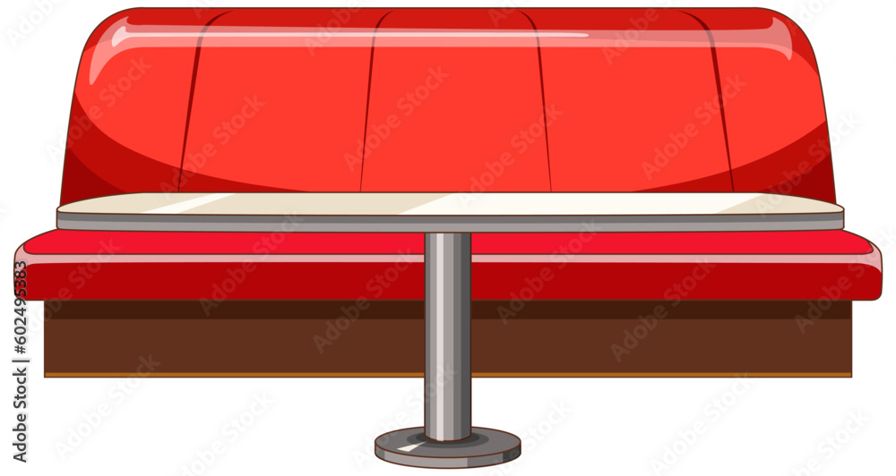 American retro dining sofa isolated