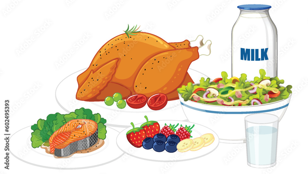 Fresh and Nutritious Food Vector