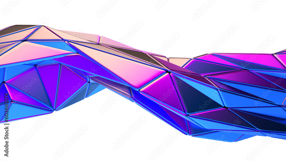 Abstract colorful shape, 3d render