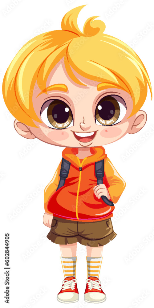 Adorable Boy with Big Eyes and Blonde Hair