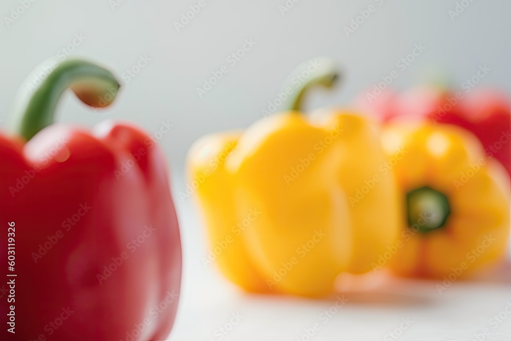 colorful assortment of peppers on a sleek white countertop Generative AI