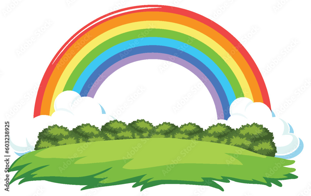 Isolated Meadow with Rainbow