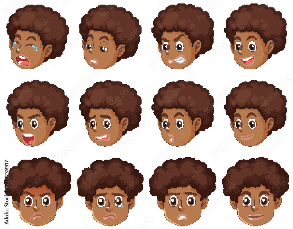 Emotional Expressions of an African American Puberty Boy