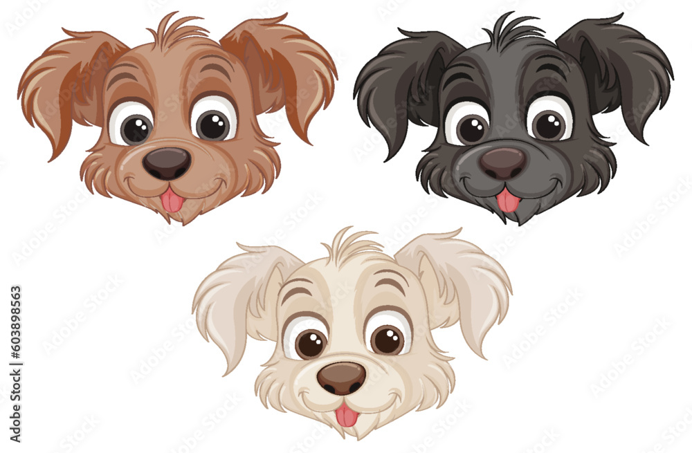 Cute dog face cartoon isolated