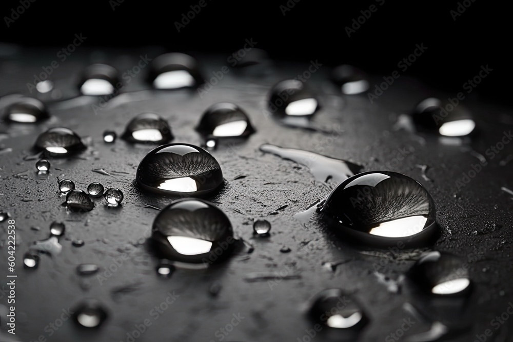 water droplets on a dark background Generative AI