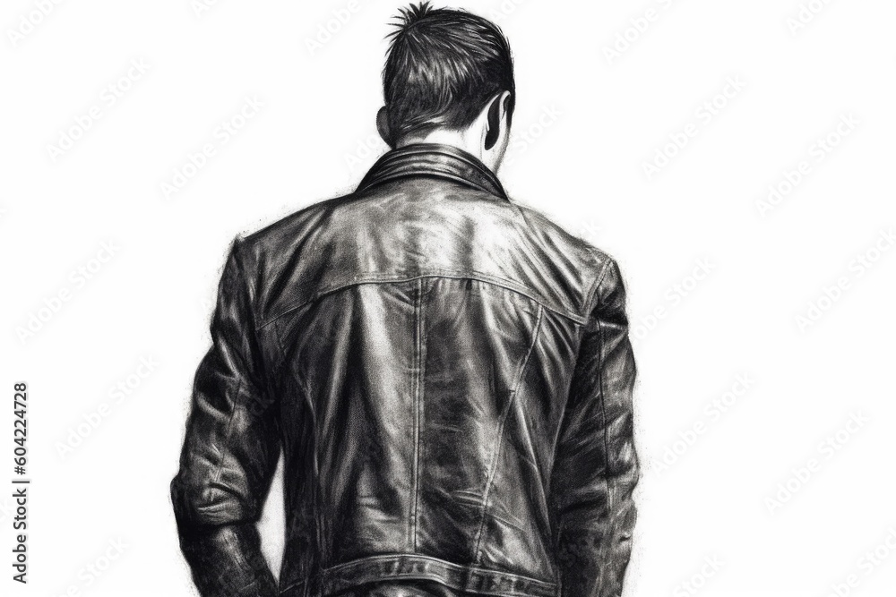 cool man wearing a leather jacket Generative AI