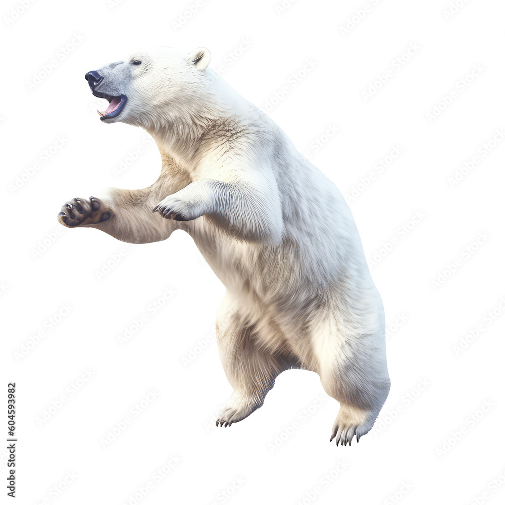 polar bear on a transparant background, PNG, Generative Ai