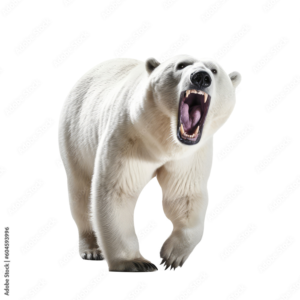 polar bear on a transparant background, PNG, Generative Ai