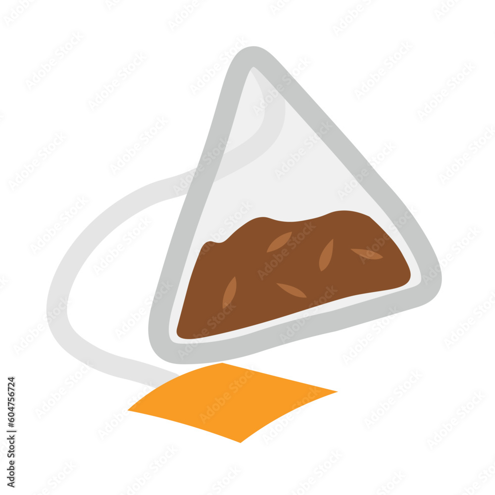 Tea bag on white background