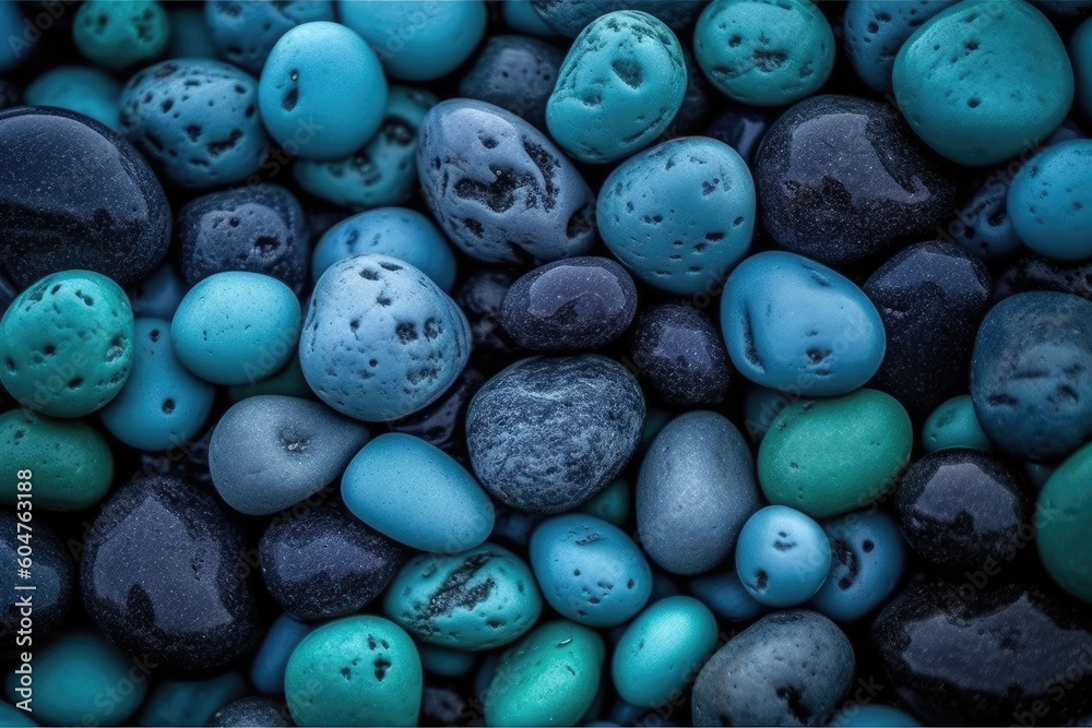 Blue and Black Rocks in a Natural Environment Generative AI