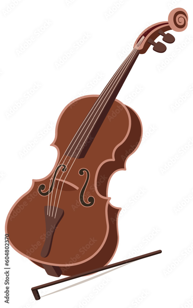 Violin in Cartoon Style