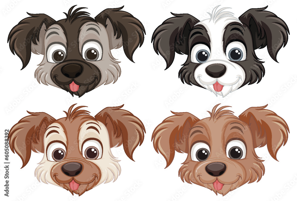 Set of dog cartoon isolated