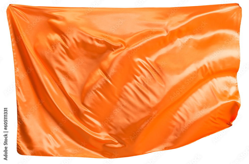 Orange cloth flutters