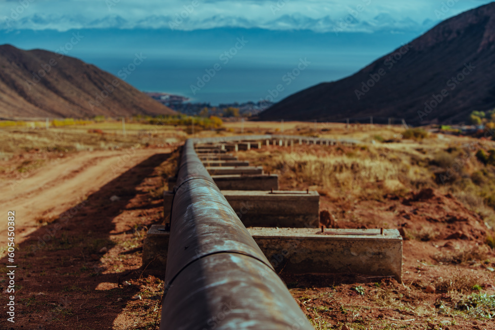 Long tube in mountains of Kyrgyzstan