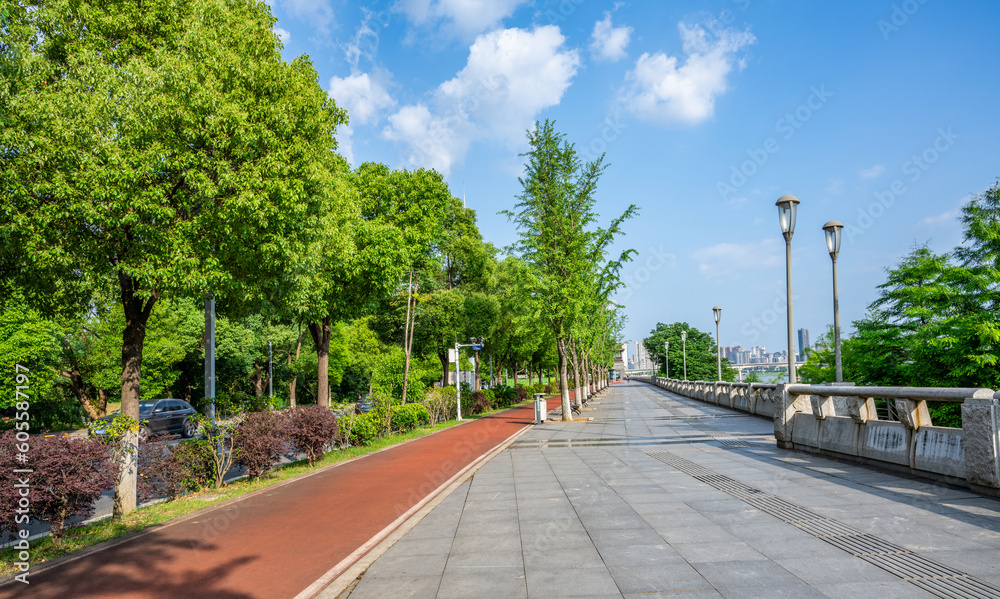 Beautiful Xiangjiang River Trail scenery in Zhuzhou, Hunan, China