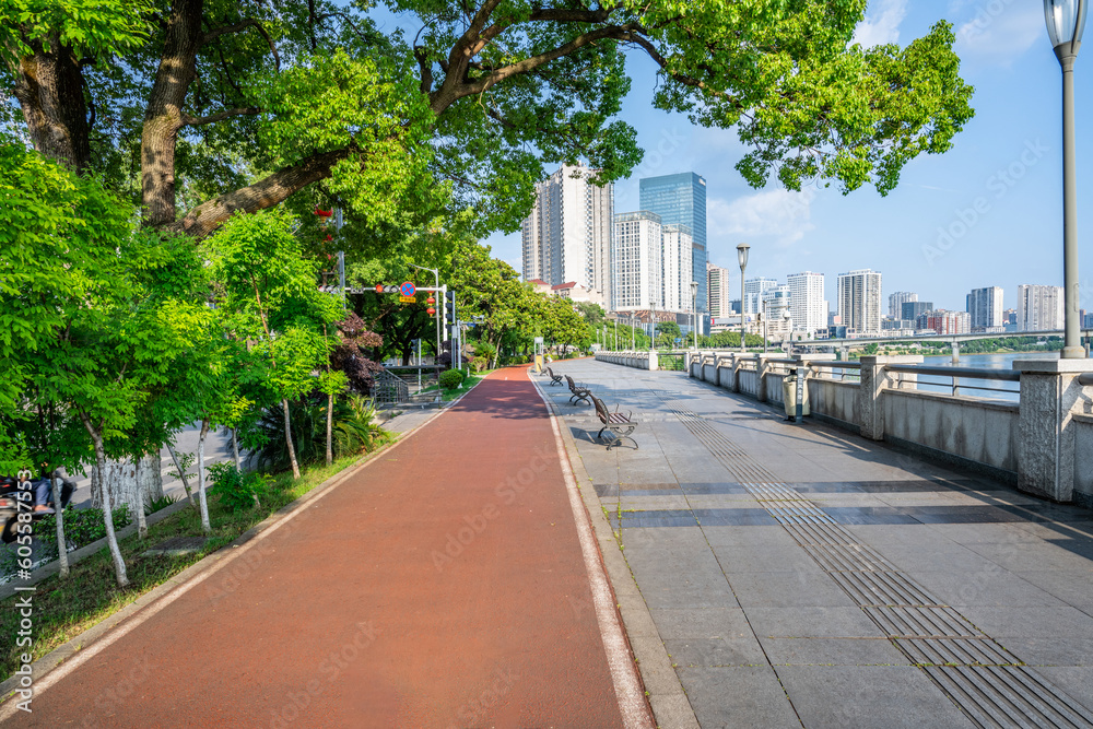 Beautiful Xiangjiang River Trail scenery in Zhuzhou, Hunan, China