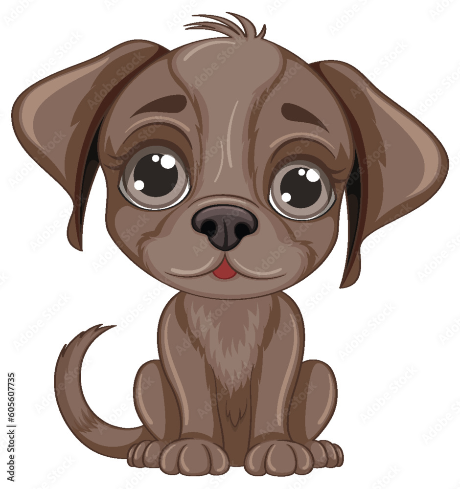 Cute dog cartoon isolated sitting