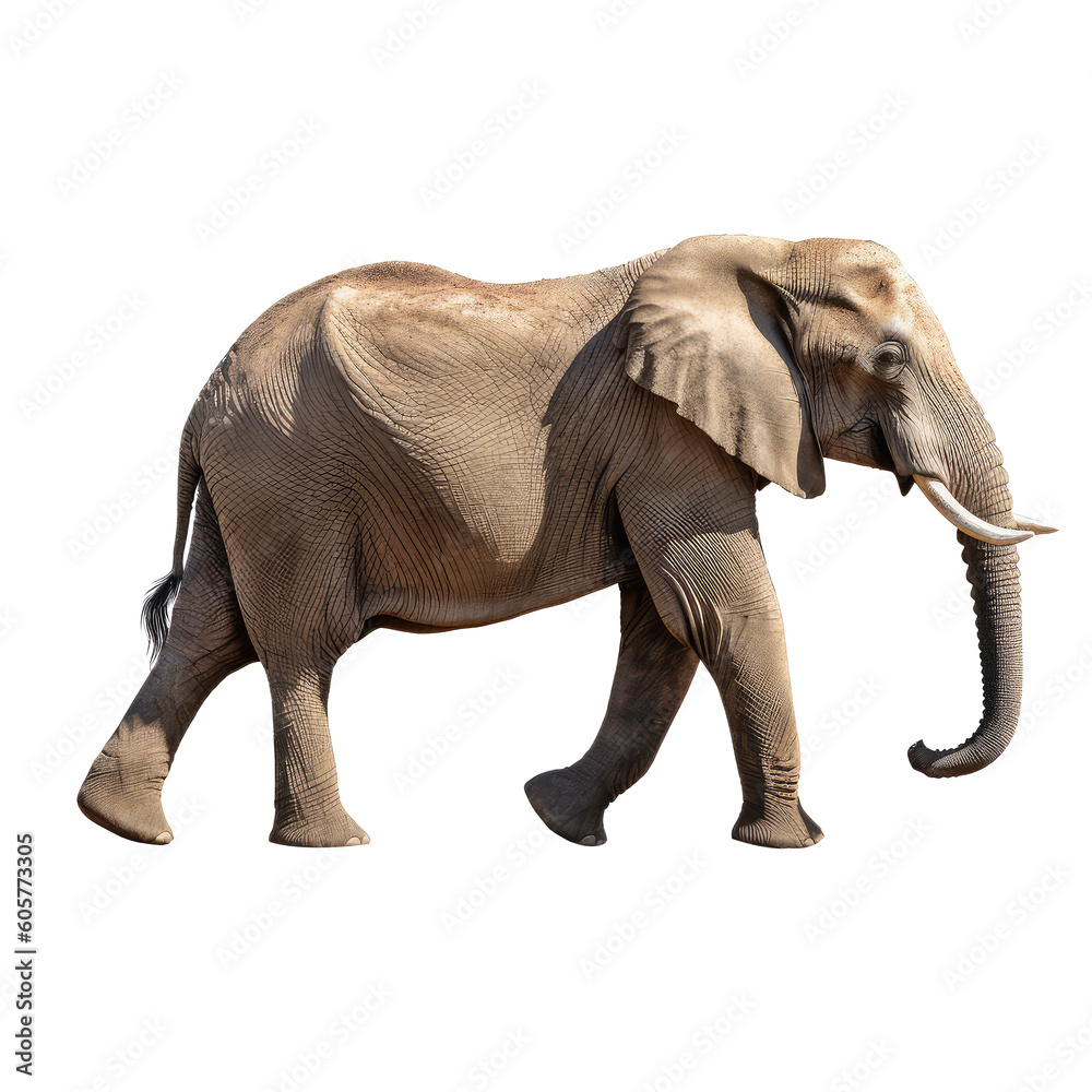 elephant on a transparant background, PNG, Generative Ai