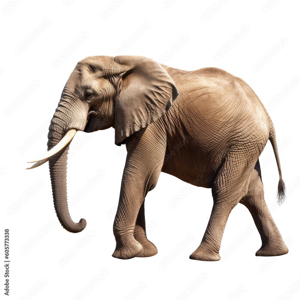 elephant on a transparant background, PNG, Generative Ai