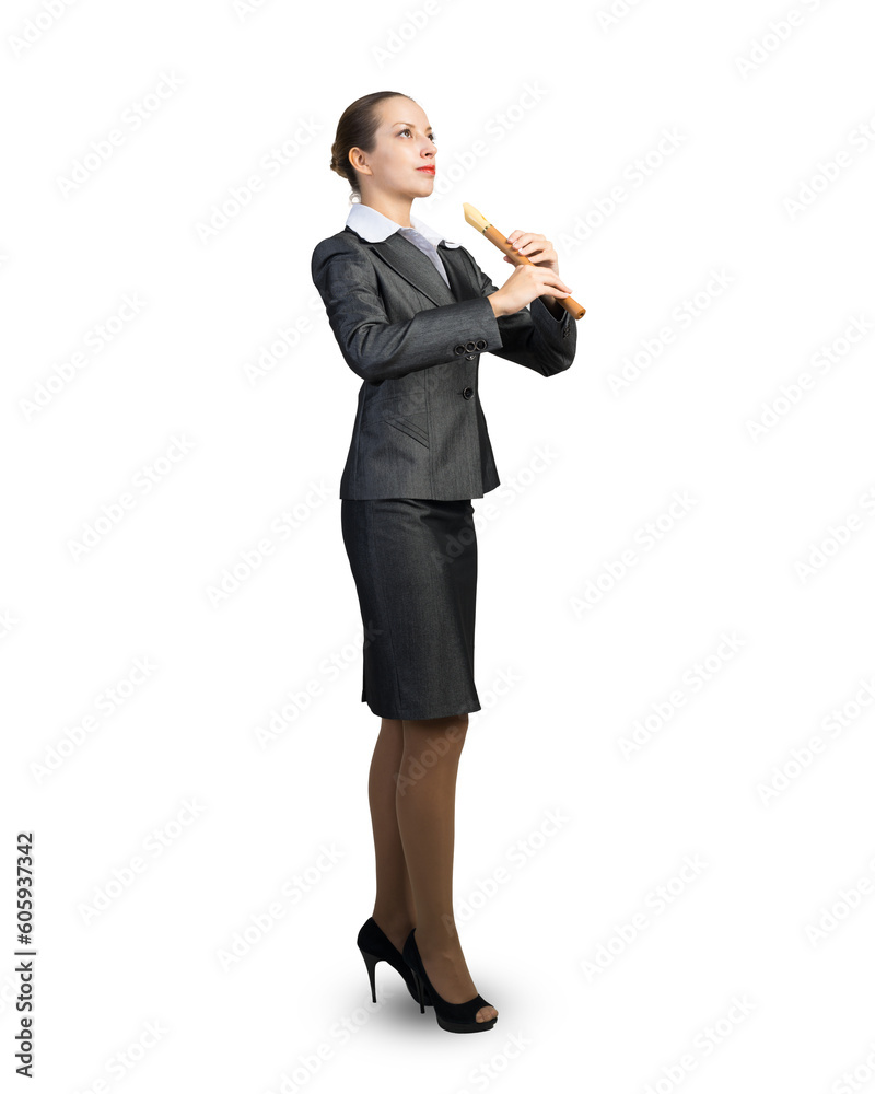 Business woman with flute