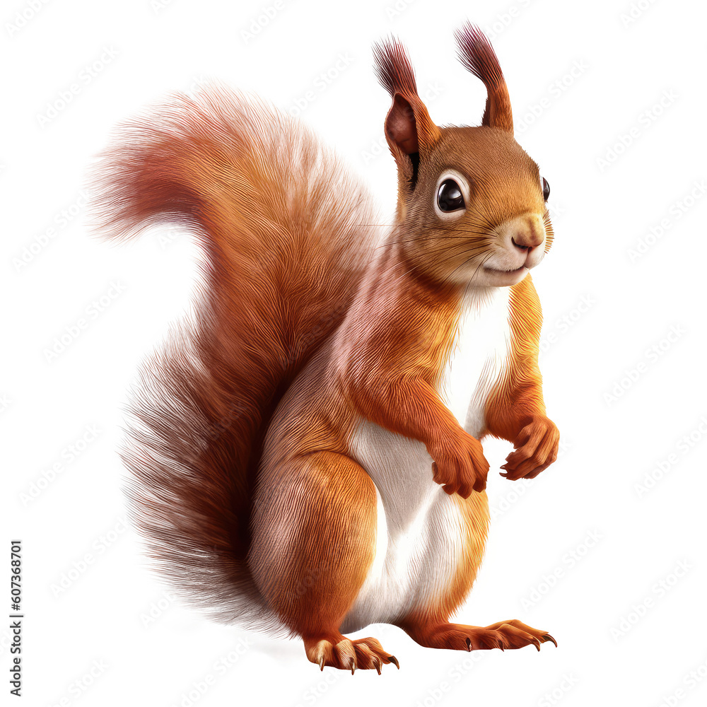 squirrel on a transparant background, PNG, Generative Ai