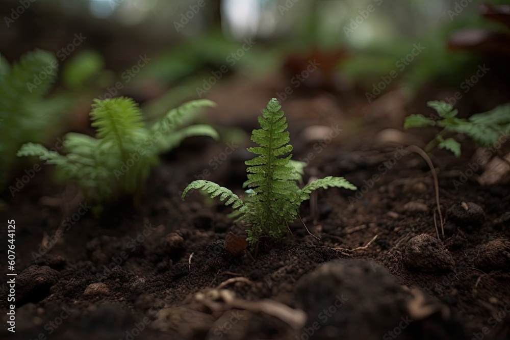 thriving green plant sprouting from soil Generative AI