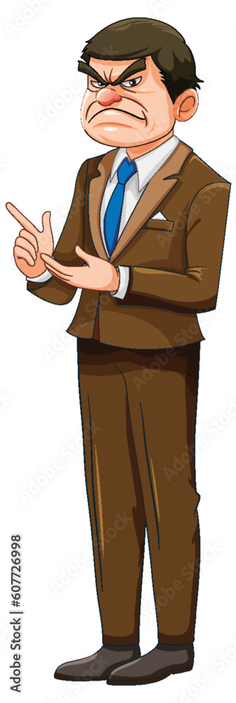 Businessman with Grumpy Facial Expression