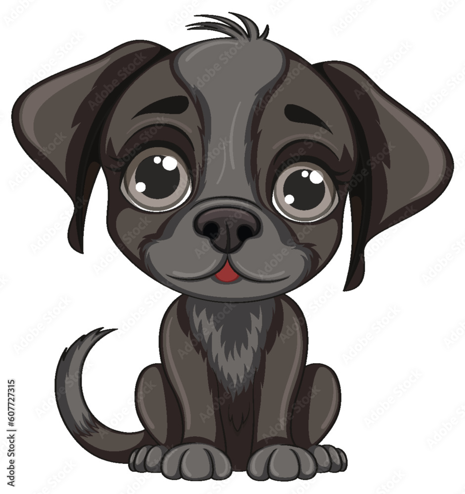 Cute dog cartoon isolated sitting