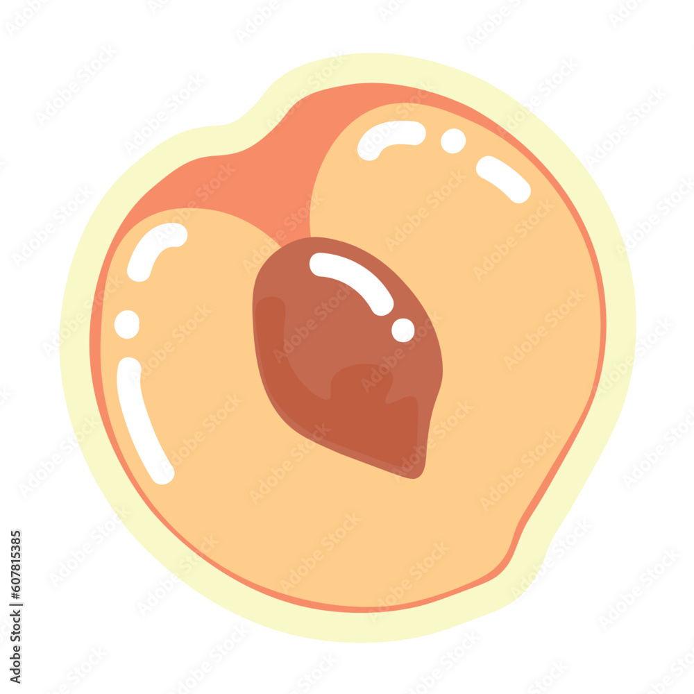 Half of sweet ripe peach on white background