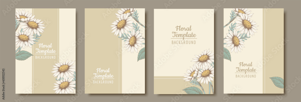 Vintage floral template set